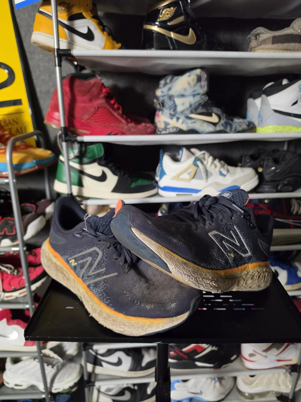 🔥 New Balance Men Size 13 EE Fresh Foam X 1080 Navy Running Shoes Orange Accent